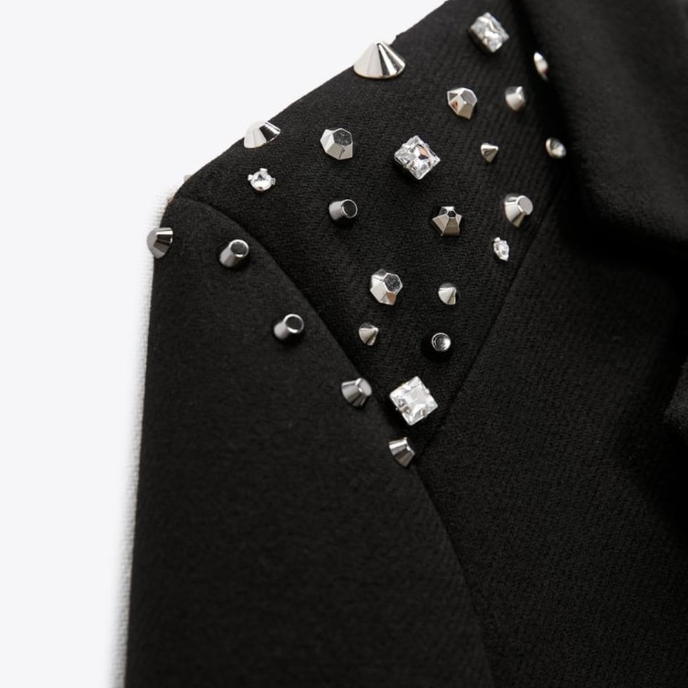 ZARA STUDDED WOOL COAT LIMITED EDITION - Picture 3 of 8